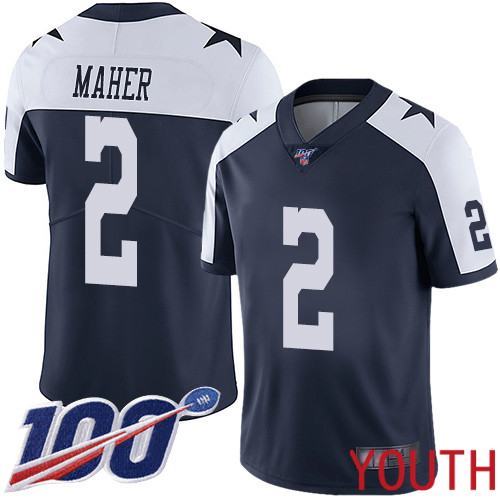 Youth Dallas Cowboys Limited Navy Blue Brett Maher Alternate #2 100th Season Vapor Untouchable Throwback NFL Jersey